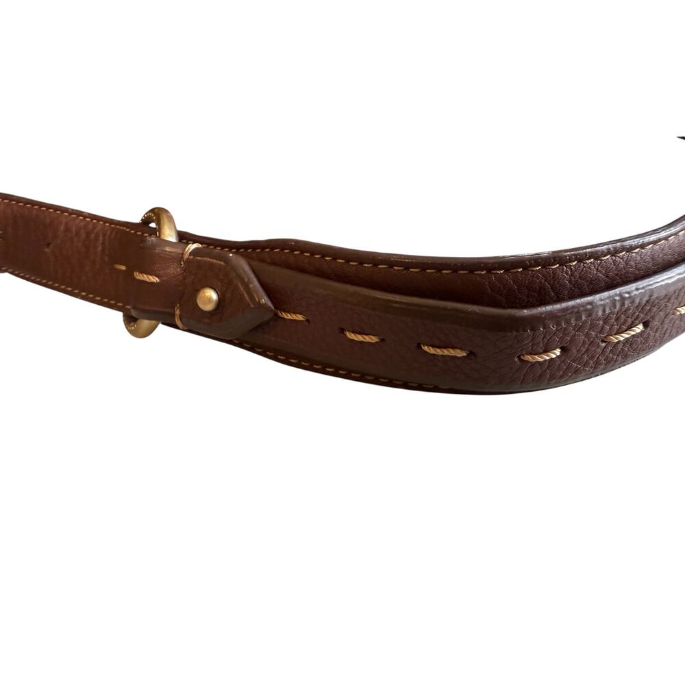 Liz Claiborne Pebbled Leather Shoulder Bag Chocolate Brown - Picture 5 of 9